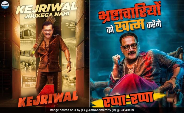 AAP-BJP Engage In Poster War Ahead Of Delhi Polls Inspired By