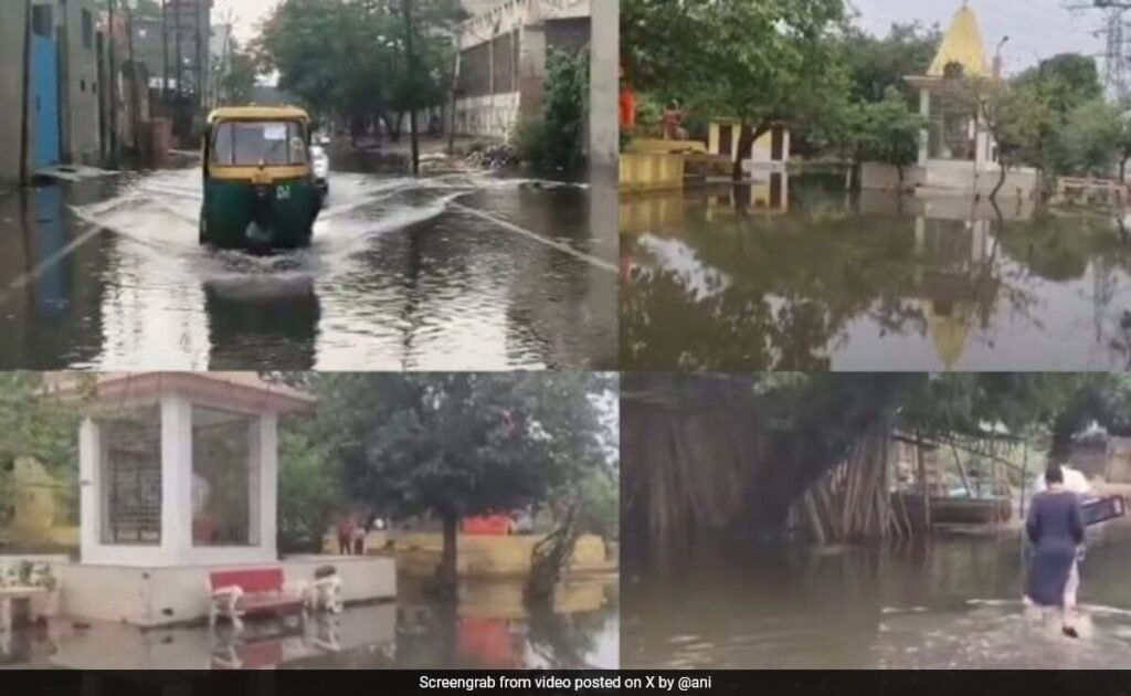 उत्तर प्रदेश के मोरदबाद में भारी बारिश जलप्रपात की ओर ले जाती है